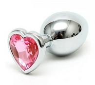 Hearty Buttplug Large Silver / Pink Passion Labs
