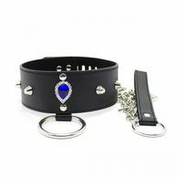 Guilty Toys Lacquered Blue Diamond Collar And Leash