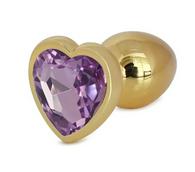 Hearty Buttplug, Small, Gold/Light Purple, Passion Labs