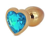 Hearty Buttplug Small, Gold/Light Blue, Passion Labs