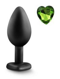 Anal Plug Brighty, Medium, Silicone, Black/Green, Mokko Toys