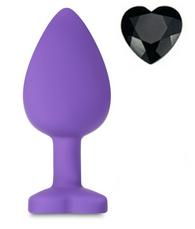 Anal Plug Brighty, Medium, Silicone, Purple/Black, Mokko Toys