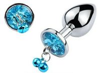 Dop Anal Metalic cu Clopotei Ring My Bells Small, Argintiu/Albas