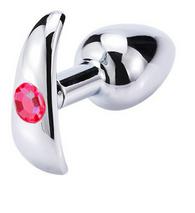 Dop Anal Metalic Small Anchor Base Cristal Rosu 7 cm Mokko Toys