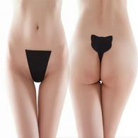 Bikini Adezivi fara Bretele, Forma Pisica Negru