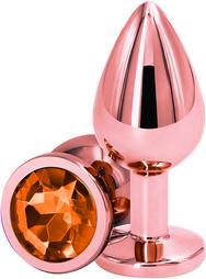 Dop Anal Charm Anal Plug Small, Rose Gold, Piatra Portocalie, Pa