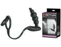 Pretty Love Penis Ring with Anal Stimulator, 12 Vibration Modes,