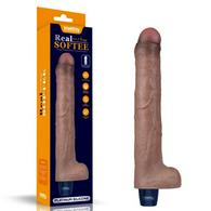 Realistic Vibrator Real Softee, 10 Vibration Modes, Platinum Sil