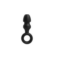 Anal Plug with Ring Small Anal Plug, Silicone, Black, 9.1 cm, Pa
