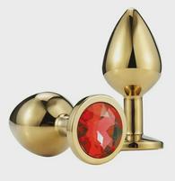 Anal Plug Metallic Buttplug, Small, Gold/Orange, Passion Labs