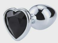Anal Plug Hearty Buttplug, Large, Silver/Black, Passion Labs