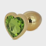 Hearty Buttplug, Small, Gold/Light Green, Passion Labs