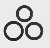 Set 3 Penis Rings Triple X, Silicone, Black, Guilty Toys