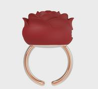 Mini Vibrator Rose Ring, 9 Vibration Modes, Silicone, USB Magnet