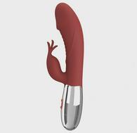 Rasmussen Bunny Vibrator, 30 Vibration Modes, Silicone, USB, Red