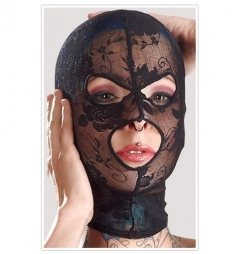 Black Lace Hood with Three Holes