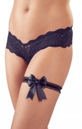Cottelli Collection Tulle Garter with Bow Black