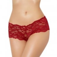 Hot Red Floral Lace Short