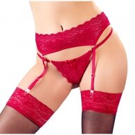 Cottelli Collection Sexy Suspender Belt with String Red