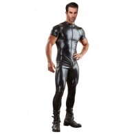 Μαύρη Γυαλιστερή Φόρμα με Φερμουάρ