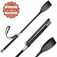 Μαύρο bdsm Μαστίγιο ιππασίας με χρυσές μεταλλικές επενδύσεις 45