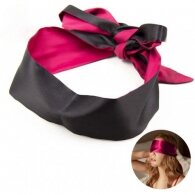 Pink-Black Satin Blindfold Scarf