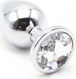 ΜΙΚΡΗ Μεταλλική Πρωκτική Σφήνα με κρυστάλλινο διαφανές Πετράδι 7