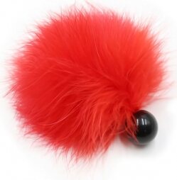 Μικρή Κόκκινη πουπουλένια Γαργαλίστρα 12 εκ