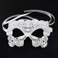 White Embroidered Eye Mask