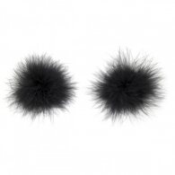 Naughty Toys Feather Round Nipple Pasties Black