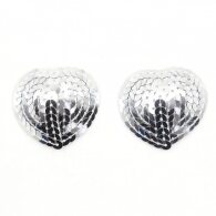 Naughty Toys Sparkling Heart Nipple Cover Silver