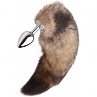 Αυθεντική Ουρά αλεπούς με μεταλλική σφήνα ΜΕΓΑΛΗ