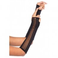 Leg Avenue Seamless Opaque Faux Lace Up Fingerless Gloves