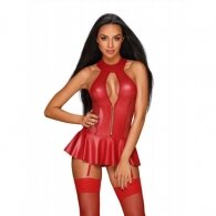 Obsessive Spicy Red Leather Corset