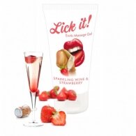 Lick It! Erotic Gel με Άρωμα Sparkling Wine & Strawberry 50ml