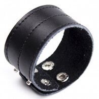 Πλατύ δερμάτινο Ρυθμιζόμενο δαχτυλίδι πέους με κούμπωμα