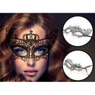 Naughty Toys Black Venetian embroidered Queen's Eye Mask