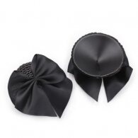 Διακοσμητικά μαύρα καλύμματα θηλών με πούλιες και φιόγκο