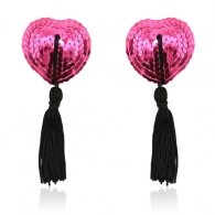 Naughty Toys Καλύμματα Θηλών σε Σχήμα Καρδιάς με Πούλιες Ροζέ Μα