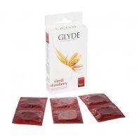 Glyde Flavored 10 Condoms Strawberry - 53mm