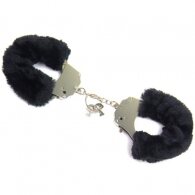 Υψηλής ποιότητας αντοχής Χειροπέδες με Μαύρο γουνάκι Naughty Toy