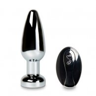 Remote Controlled Metal Vibrating Butt Plug 9.5x3.7 cm