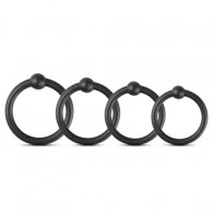 4 Pcs Silicone Cock Rings Kit BLACK