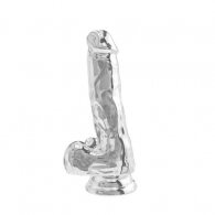 Dildo with Balls 16x3.8 cm TRANSPARENT