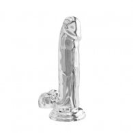 Dildo with Balls 18x4.5 cm TRANSPARENT