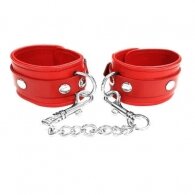 NAUGHTY TOYS red leather 3-D wrist restrains cuffs