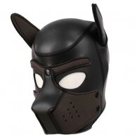 LARGE Black-Brown Bondage Dog Puppy Neoprene Hood