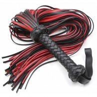 Gladiator's red black tassels leather flogger whip 65 cm