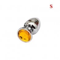 SMALL Naughty Toys metal Butt Plug YELLOW 7 X 2.8 cm