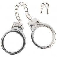 NAUGHTY TOYS Zinc Alloy silver plated heavy bondage police cuffS